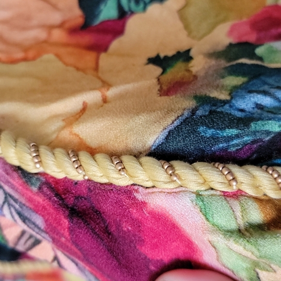 Soft Surroundings Amora Vibrant Watercolor Boho Tassel Topper Kimono PL - Picture 4 of 12